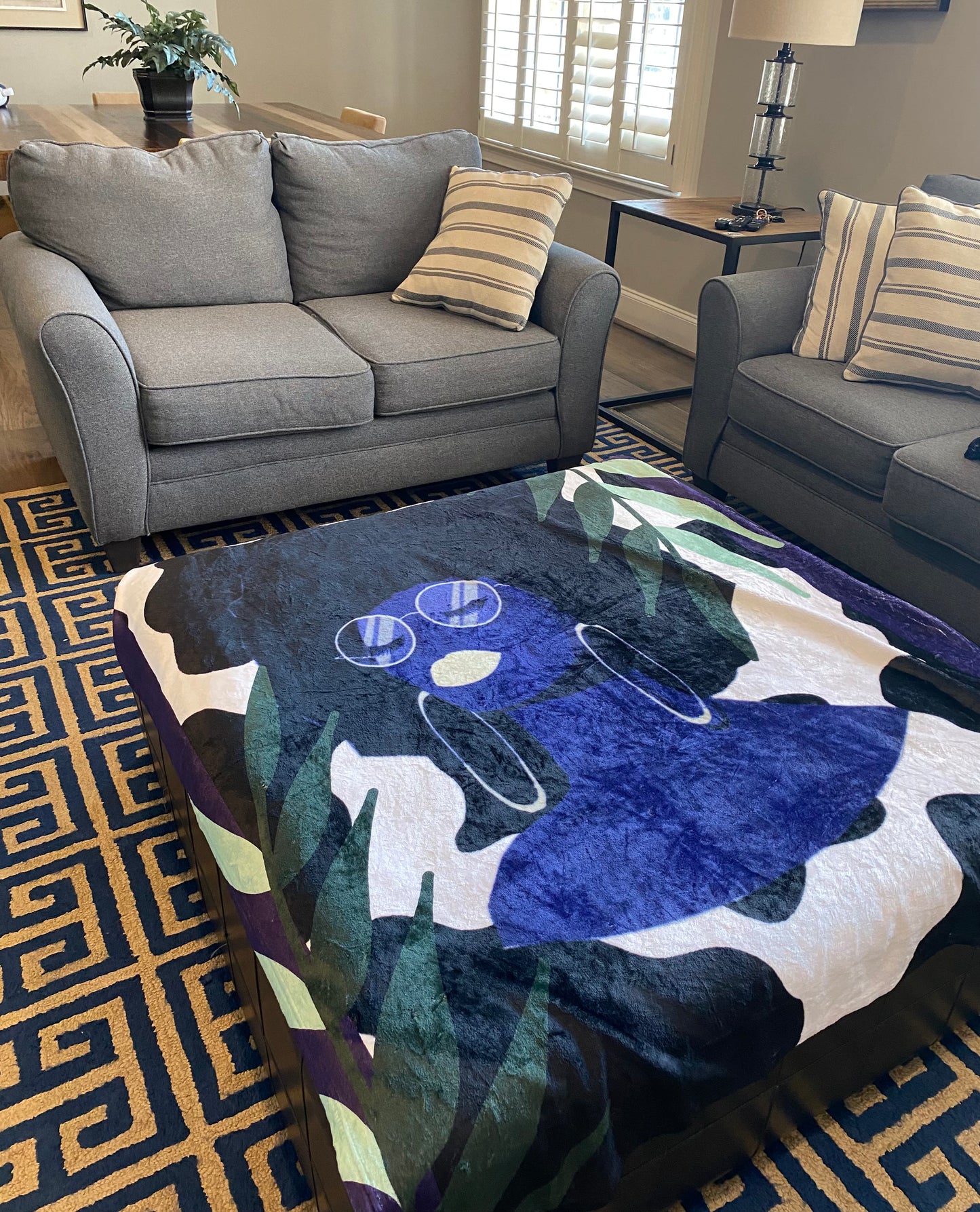 Afro Cow Print Throw Blanket