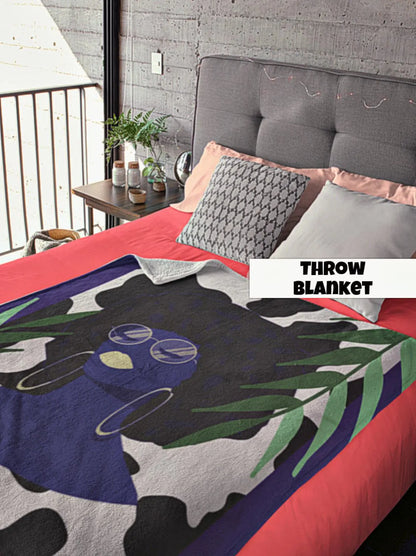 Afro Cow Print Throw Blanket